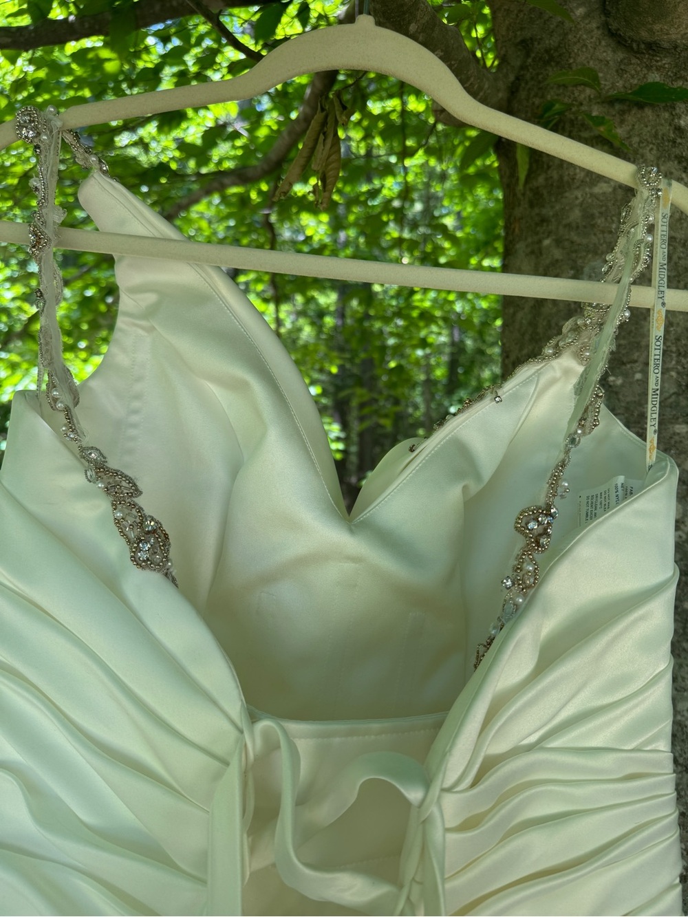 VTG 2006 Sottero and Midgley Embellished Ivory Ruched Wedding Gown - Picture 9 of 17